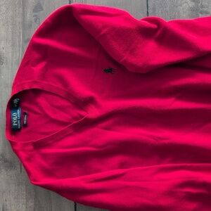 Polo by Ralph Lauren Bright Red V-Neck Sweater